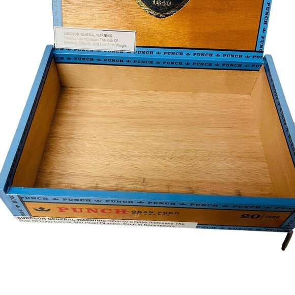 Punch Gran Puro Nicaragua Wooden Cigar Box 20 Count 1840 Vintage Style Storage - Picture 8 of 10